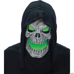 Morris Flamin Skull Green W Hood Mask