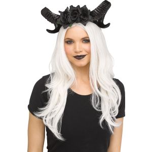Fun World Black Horn Flowers Headpiece Adult