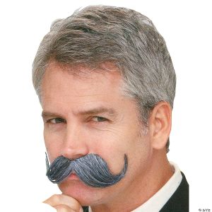 Morris Grey Handle Bar Mustache