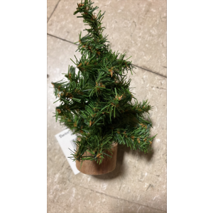 Christmas Floral Canadian Pine Tree With Wood Look Base 32 Tips
