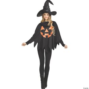 Morris JACK O LNTRN PMPKN PONCHO - ADLT