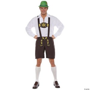 Morris Mens Brown Lederhosen Costume Xxl