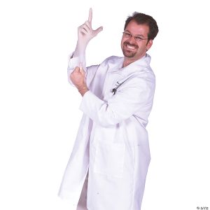 Morris Mens Lab Coat Harry Fingerman Costume