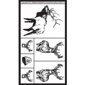 Armour Etch Stencil Rub N Etch Stencil Wildlife 5 X 8 Inch