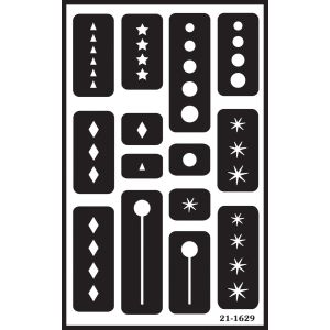 Armour Self Stick Over N Over Glass Etchg Stencil Star Diamond Circle