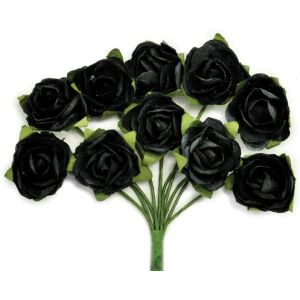 Paper Blooms Mini Flowers Black