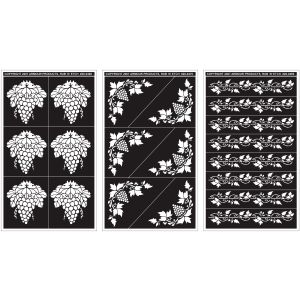 Armour Rub N Etch Designer Stencils 5 X 8 Grape Designs