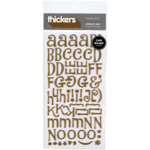 Thickers Chipboard Stickers 6 X 11 Sheets Jewelry Box Metallic Gold