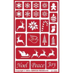 Armour Over N Over Glass Etching Stencil 5 X 8 Holiday Baubles