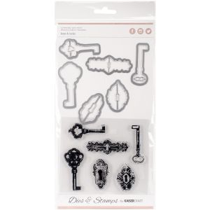 Decorative Dies And Clear Acrylic Stamps Keys And Locks