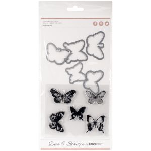 Decorative Dies And Clear Acrylic Stamps Butterflies