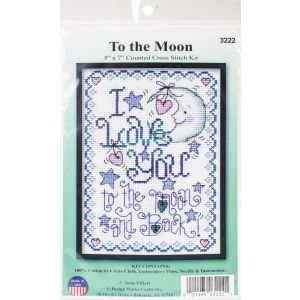 Design Works Counted Cross Stitch Kit 5 X 7 Inch To The Moon 14 Count 