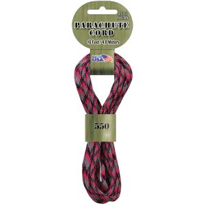 Pepperell Braiding Parachute Cord 4mmx16'-Pink Camo