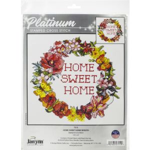 Design Works Janlynn Stamped Cross Stitch Kit 14 X 14 Inch Home Sweet Home