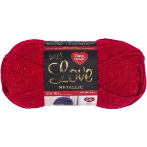 Red Heart With Love Metallic Yarn Red 1 pack of 1 Skein