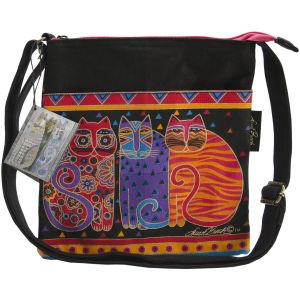 Laurel Burch Crossbody Purse Zipper Top 10inchX10inch Feline Friends