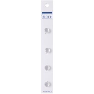 Slimline Buttons Series 1-White Shank 1/4 inch 4 Per Pkg 