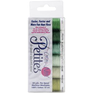 Sulky Sampler 12wt Cotton Petites 6 Per Pkg Greens Assortment
