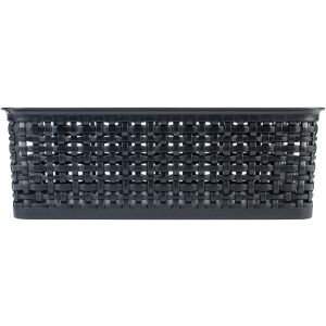 Advantus Weave Design Plastic Bin MediumBlack