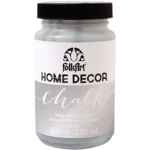 FolkArt Home Decor Chalk Paint Metallic 8oz-Silver