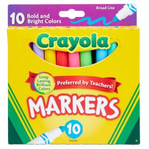 Crayola Broad Line Markers-Assorted Colors 10 Per Pkg 