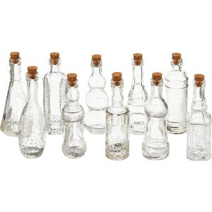 Glass Bottle Assortment 5inchesClear