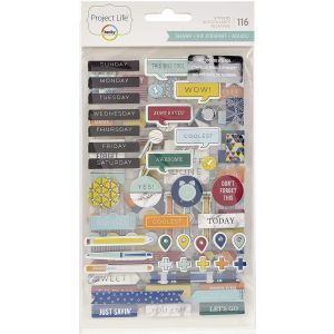 Project Life Chipboard Stickers Sharp Edition