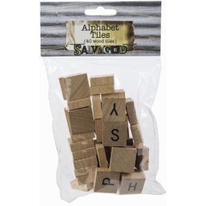 BCI Wood Alphabet Tiles .75 inch 40 Per Pkg -Uppercase
