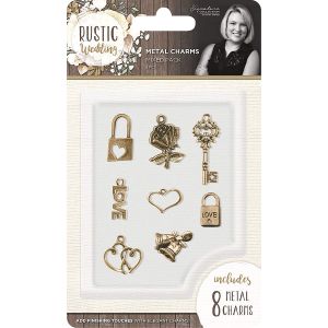 Rustic Wedding Metal Charms 8 Per Pkg 