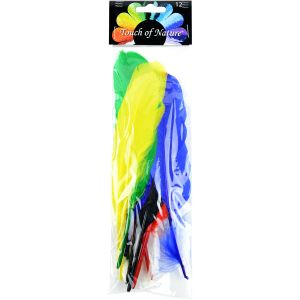 Touch Of Nature Indian Feathers 12 Per Pkg -Assorted Colors