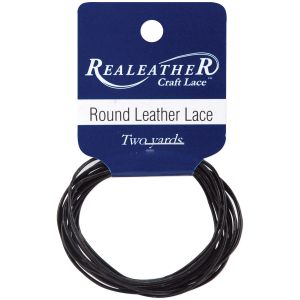Realeather Crafts Round Leather Lace 1mmX2yd Packa
