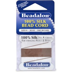 Silk Bead Cord .6mmX6.5 Beige