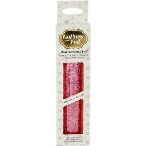 Couture Creations Foil 5inchesX16.4 PinkIridescent Flakes Pattern