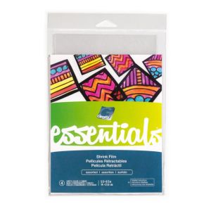 Grafix Essential Shrink Film 5.5 inch X8.5 inch 4 Per Pkg Assorted Clear and Sanded