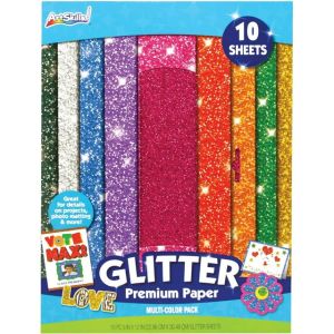 ArtSkills Glitter Paper 9 inch X12 inch 10 Per Pkg Multi Color