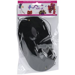 Mask-It Half Face Forms 7.5 inch 3 Per Pkg -Black