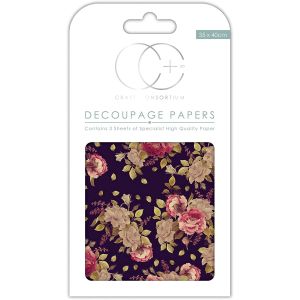 Craft Consortium Decoupage Papers 13.75 inch X15.75 inch 3 Per Pkg Autumn Bloom