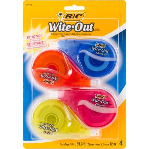 BIC Wite-Out EZ Correction Tape 4 Per Pkg -0.167 inch X39.3'