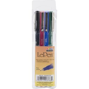 Uchida Le Pen .03mm Point 4 Per Pkg -Black Red Blue & Green