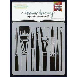 Donna Downey Signature Stencils 8.5 inch X8.5 inch Brushes