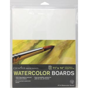 Crescent Watercolor Board 3Per Pkg 11X14 Inch White