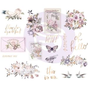 Lavender Frost Chipboard Stickers 5 inch X8 inch 2 Per Pkg Icons W Foil Accents