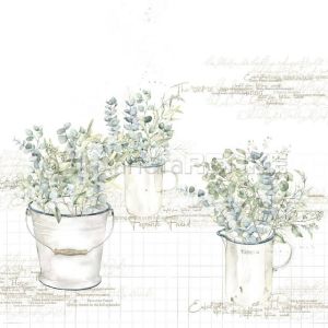 Alexandra Renke Buckets Design Paper 12inchesX12inchesEucalyptus In Enamel