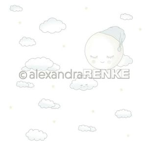 Alexandra Renke Baby In Clouds Design Paper 12inchesX12inchesBaby Sleeping Moon