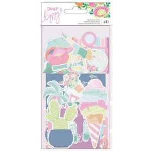 Dear Lizzy Here and Now Ephemera Cardstock Die Cuts 40 Per Pkg 