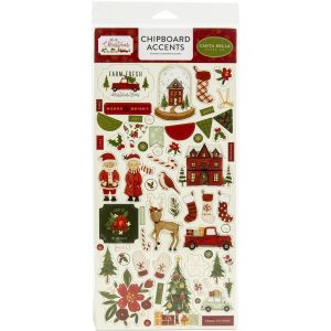 Hello Christmas Chipboard 6inchX13inch Accents Hello Christmas