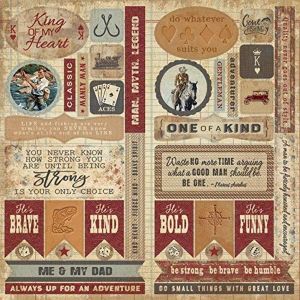 Manly DoubleSided Cardstock DieCut Sheet 12inchesX12inchesElements