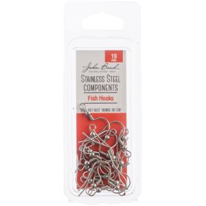 John Bead Stainless Steel Earring Fish Hook 10 Per Pkg -19mm