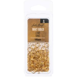 Jump Ring 6x.7mm 21ga 105 Per Pkg -18kt Gold Plated