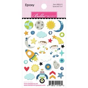 Doodlebug To The Moon Epoxy Stickers-Spaced Out